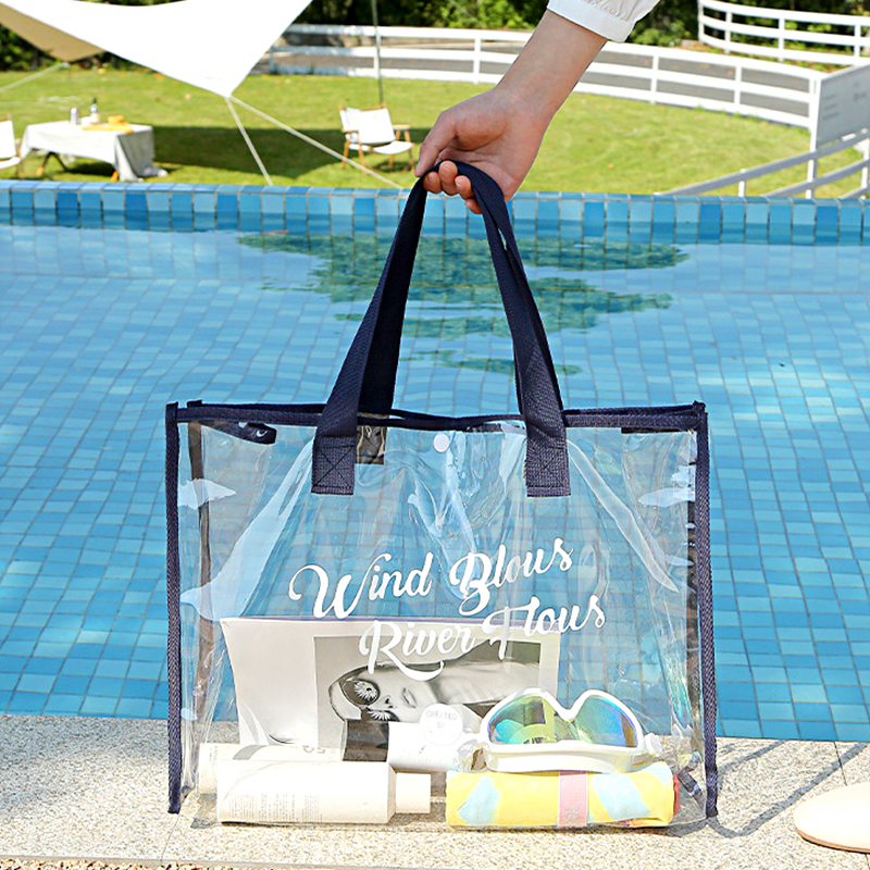 Brook + Bay Clear Tote Bag - Transparent Waterproof Bag For Concerts, Beach & Travel